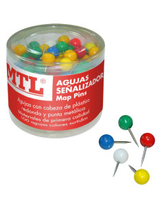 AGUJAS SEÑALIZADORAS MAP PINS 100UDS 79213