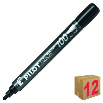 ROTULADOR PERMANENTE PILOT CONICO SCA-100 NE C/12