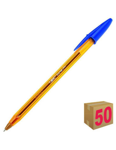 BOLÍGRAFO BIC CRISTAL FINO AZUL CAJA 50 UDS