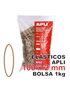 ELÁSTICOS APLI 100 X 2 MM BOLSA 1 KG MOD 12865