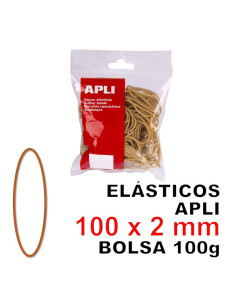 ELÁSTICOS APLI 100 X 2 MM BOLSA 100 GR MOD 12856