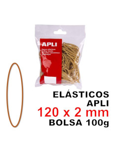 ELÁSTICOS APLI 120 X 2 MM BOLSA 100 GR MOD 12857