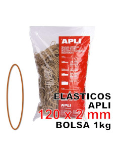 ELÁSTICOS APLI 120 X 2 MM BOLSA 1 KG MOD 12866