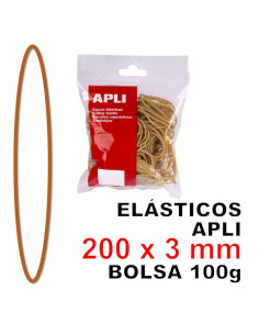 ELÁSTICOS APLI 200 X 3 MM BOLSA 100 GR MOD 12859