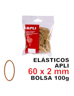 ELÁSTICOS APLI 60 X 2 MM BOLSA 100 GR MOD 12854