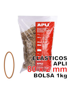 ELÁSTICOS APLI 80 X 2 MM BOLSA 1 KG MOD 12864
