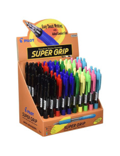 BOLÍGRAFO PILOT SUPER GRIP EXPOSITOR 60 UDS