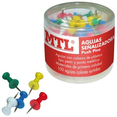 AGUJAS SEÑALIZADORAS PUSH PINS 100UDS 79212