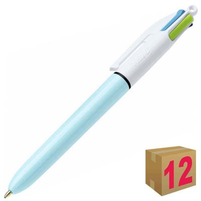 BOLÍGRAFO BIC 4 COLORES FUN CAJA 12 UDS