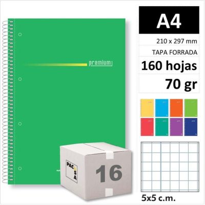 CUAD PACSA PREMIUM A4 160H70GR C5 SURT 16403 C/16