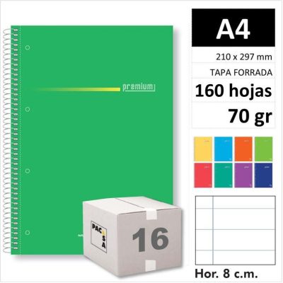 CUAD PACSA PREMIUM A4 160H70GR HOR SURT 16383 C/16