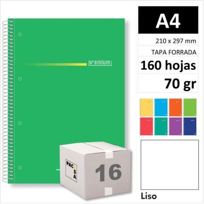 CUAD PACSA PREMIUM A4 160H70GR LISO SURT 16355 C/1