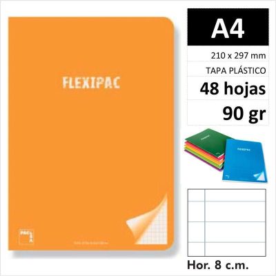 LIBRETA PACSA FLEXIPAC PP A4 48H90GR HOR 20058