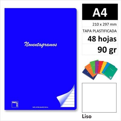 LIBRETA PACSA NOVENTAGRAMOS A4 48H90GR LISO 20030