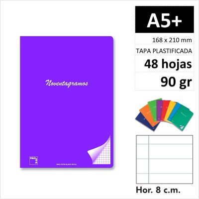 LIBRETA PACSA NOVENTAGRAMOS A5  48H90GR HOR 20091