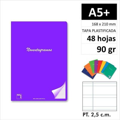 LIBRETA PACSA NOVENTAGRAMOS A5  48H90GR P2 5 20092