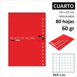 BLOCNOTAS PACSA CON TAPA 1/4 80H60GR C4 18901