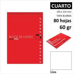BLOCNOTAS PACSA CON TAPA 1/4 80H60GR LISO 18903
