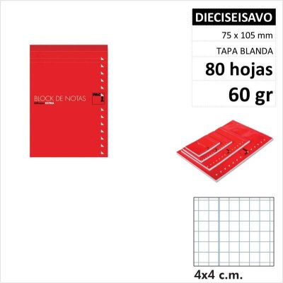 BLOCNOTAS PACSA CON TAPA 16º 80H60GR C4 18906