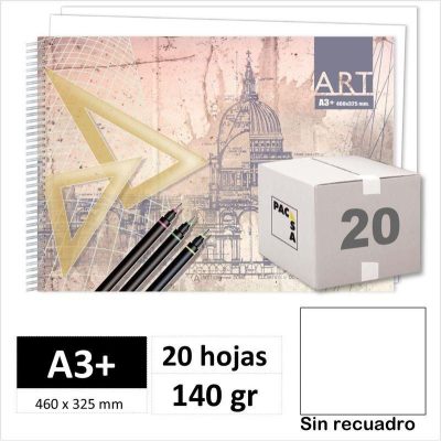 BLOCK DIBUJO PACSA ART 20H A3 140GR 18843 C/20