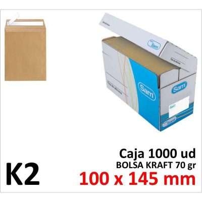 BOLSA DE PAPEL SAM KRAFT 100X145 TIRA C/1000