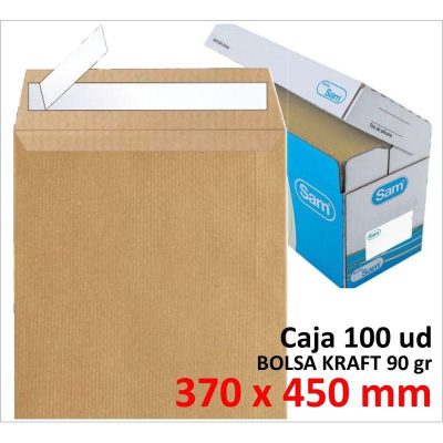 BOLSA DE PAPEL SAM KRAFT 370X450 TIRA C/100