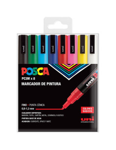 ROTULADOR POSCA PC-3M PACK 8 COLORES BASIC