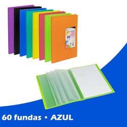 CARPETA FUNDAS CARCHIPLAS-BOOK A4 PP 60F AZUL