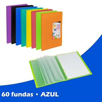 CARPETA FUNDAS CARCHIPLAS-BOOK A4 PP 60F AZUL