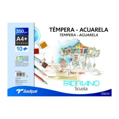 BLOC TEMPERA-ACUARELA FABRIANO A4  350G 10H