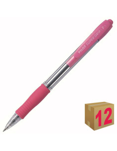 BOLÍGRAFO PILOT SUPER GRIP ROSA/AZUL C/12