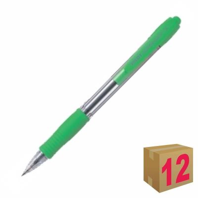 BOLÍGRAFO PILOT SUPER GRIP VERDE CLARO/AZUL C/12