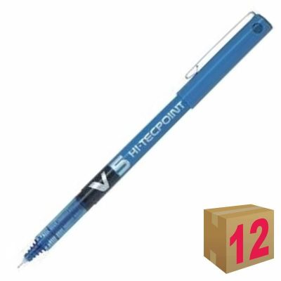 BOLÍGRAFO PILOT V-5 AZUL C/12
