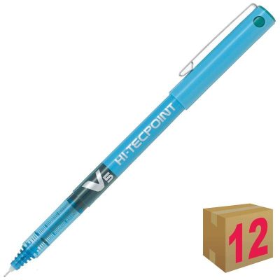BOLÍGRAFO PILOT V-5 AZUL CLARO C/12