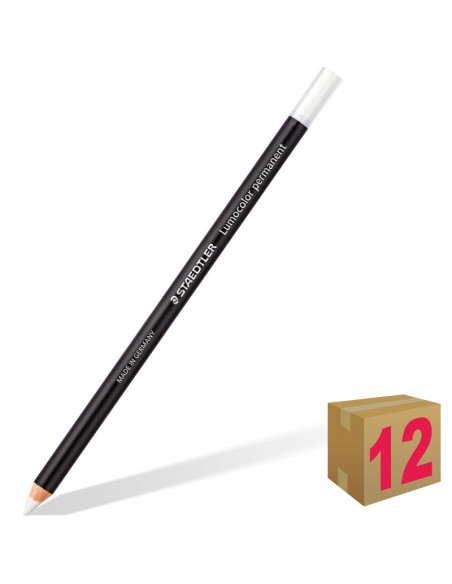 LÁPIZ STAEDTLER LUMOCOLOR GLASOCHROM BLANCO C/12 LÁPIZ STAEDTLER LUMOCOLOR GLASOCHROM BLANCO C/12