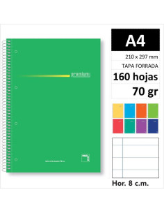 CUAD PACSA PREMIUM A4 160H70GR HOR SURT 16383