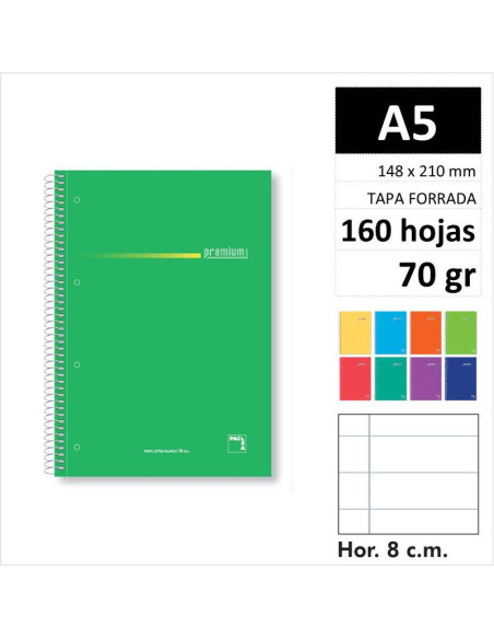 CUAD PACSA PREMIUM A5 160H70GR C5 SURT 16292 CUAD PACSA PREMIUM A5 160H70GR C5 SURT 16292
