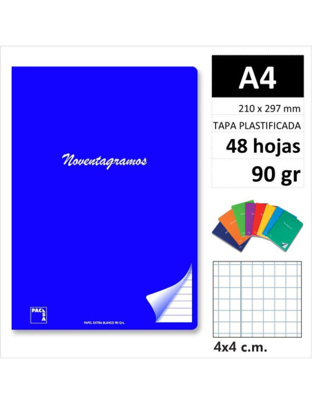 LIBRETA PACSA NOVENTAGRAMOS A4 48H90GR C4 20080 LIBRETA PACSA NOVENTAGRAMOS A4 48H90GR C4 20080