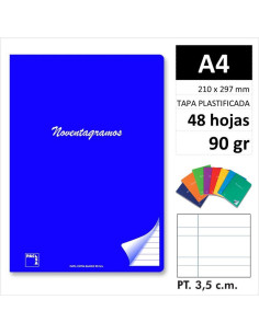 LIBRETA PACSA NOVENTAGRAMOS A4 48H90GR P3 5 20083