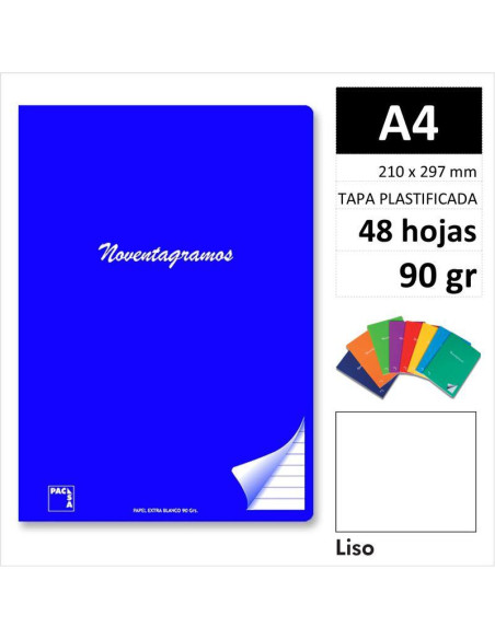 LIBRETA PACSA NOVENTAGRAMOS A4 48H90GR LISO 20030