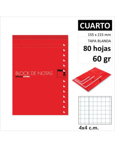 BLOCNOTAS PACSA CON TAPA 1/4 80H60GR C4 18901