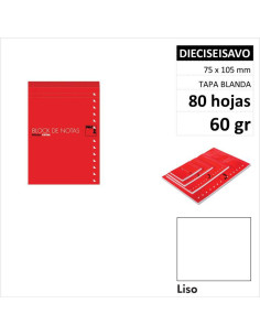 BLOCNOTAS PACSA CON TAPA 16º 80H60GR LISO 18907