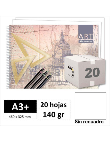 BLOCK DIBUJO PACSA ART 20H A3 140GR 18843 C/20
