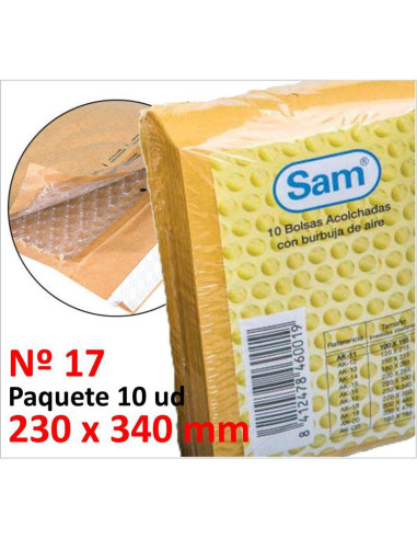 BOLSA ACOLCHADA SAM KRAFT INT  230X340 Nº17 P/10