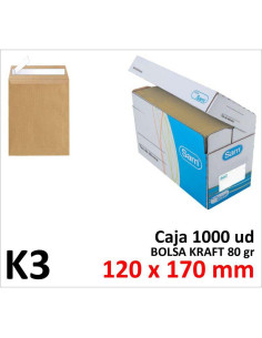 BOLSA DE PAPEL SAM KRAFT 120X170 TIRA C/1000