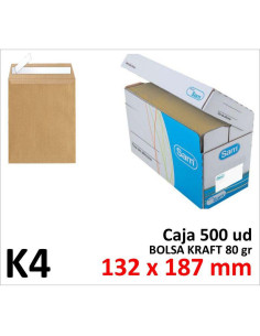 BOLSA DE PAPEL SAM KRAFT 132X187 TIRA C/500