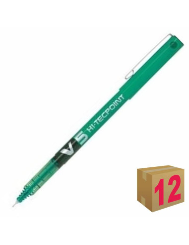 BOLÍGRAFO PILOT V-5 VERDE C/12