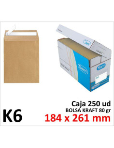 BOLSA DE PAPEL SAM KRAFT 184X261 TIRA C/250