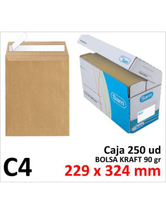 BOLSA DE PAPEL SAM KRAFT 229X324 TIRA C/250