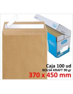 BOLSA DE PAPEL SAM KRAFT 370X450 TIRA C/100